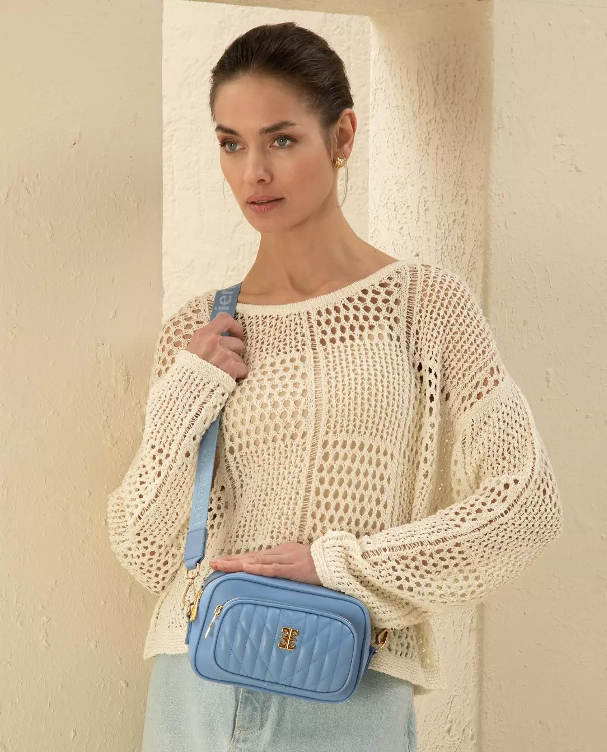 Pierre Cardin crossbody bag in Baby blue - Image 6