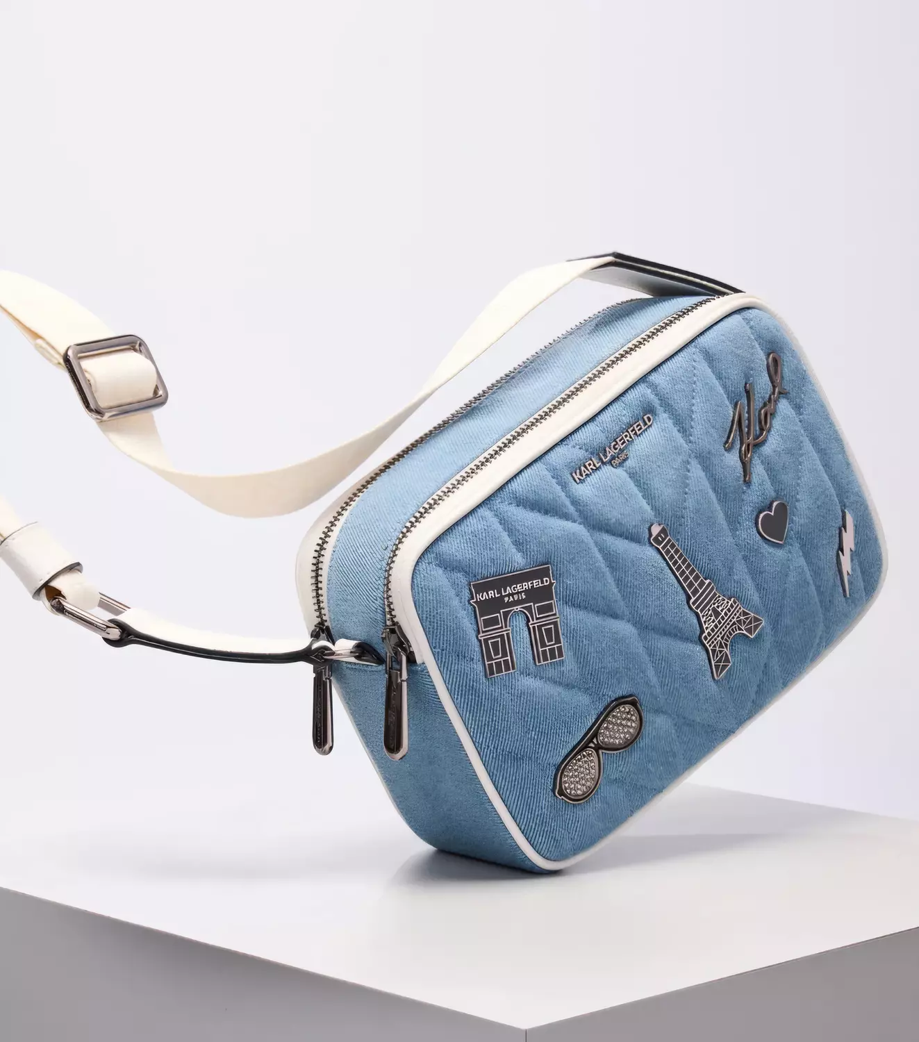 Karl Lagerfeld Paris Denim Camera Bag - Image 6