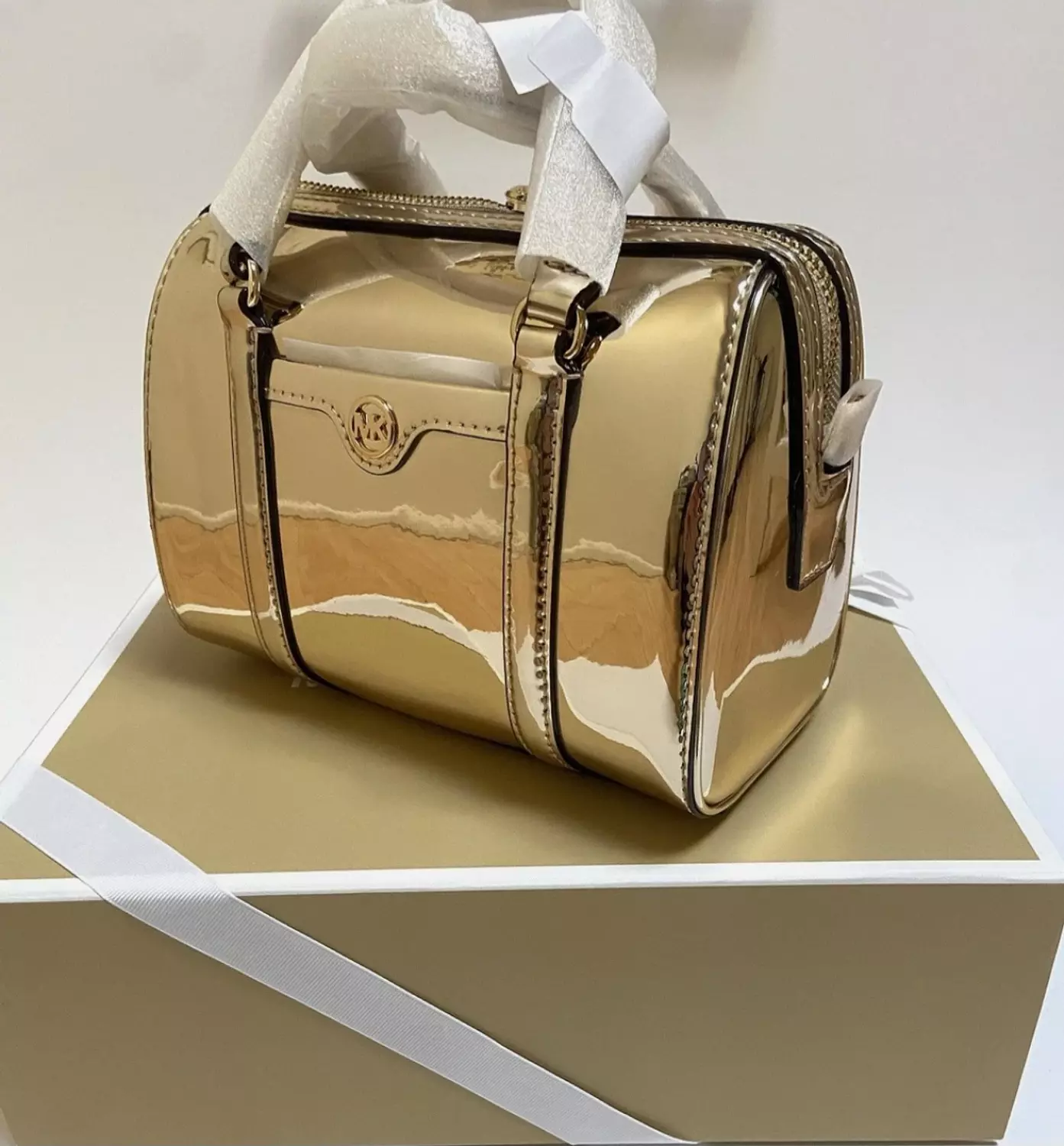 Michael Kors Metallic Satchel - Gold - Image 6